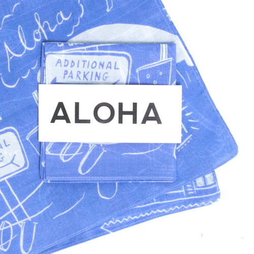 Bradelis Newyork Soho ブラデリスニューヨークソーホー ハンカチ クチデザイン Aloha イラスト