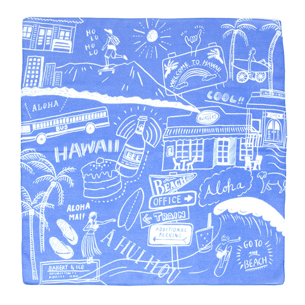 Bradelis Newyork Soho ブラデリスニューヨークソーホー ハンカチ クチデザイン Aloha イラスト